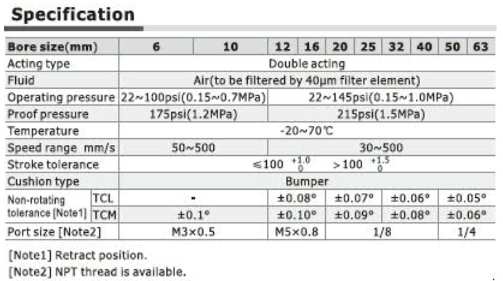 TCL50X60ST AIRTAC COMPACT GUIDE SLIDE<br>TC SERIES 50MM BORE 60MM STROKE
